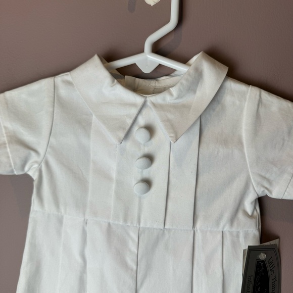 Little Things Mean A Lot Tyler White Romper NB - Picture 3 of 12